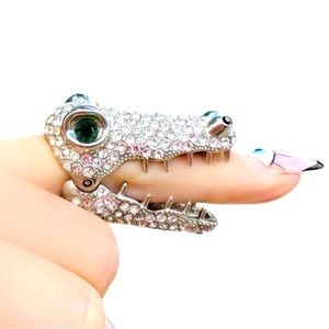 Alligator RING Crocodile unique sparkling glitz